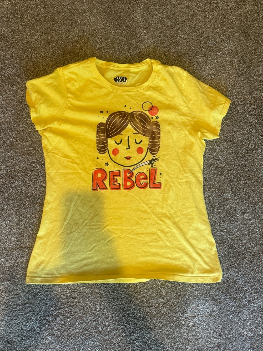 Star Wars Women’s Yellow "Rebel" Graphic Tee